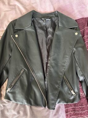 H&M black leather jacket